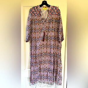 Beautiful Roberta Roller Rabbit maxi beach dress with tassels and fringe